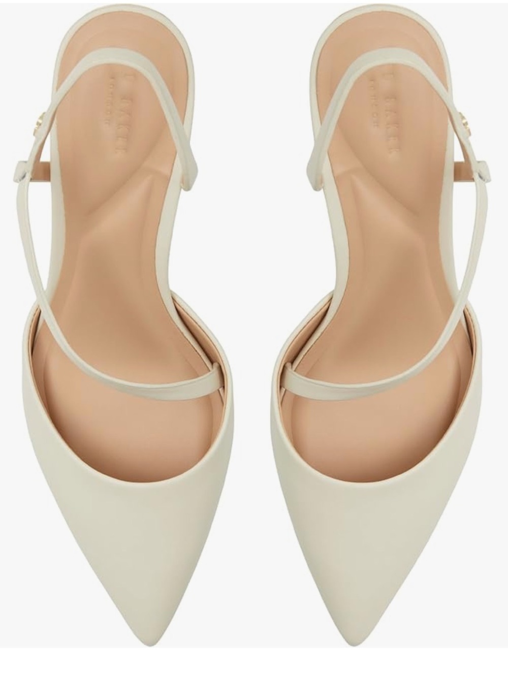 Ted Baker London Cream Pointed Slingback Pumps